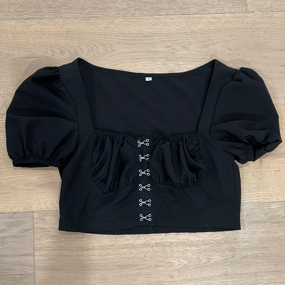 Black girly crop top